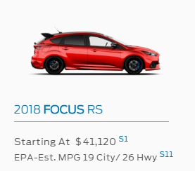 2018 Ford Focus RS